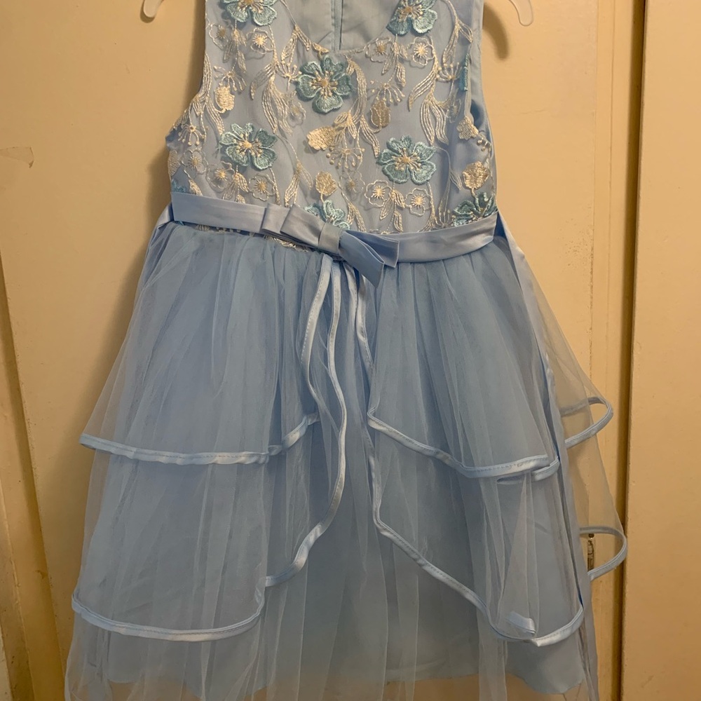 Elegant Blue Floral Dress